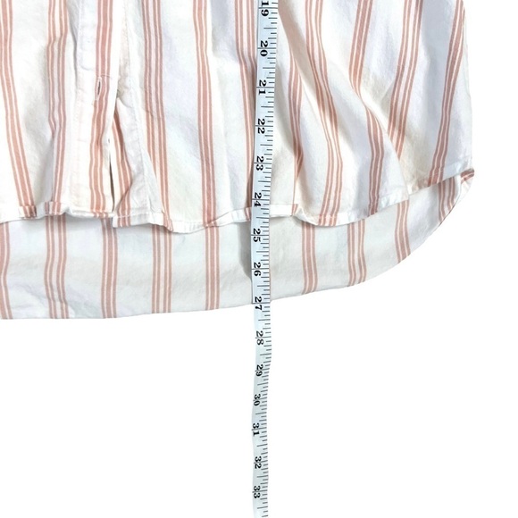 Universal Thread White and Pink Striped Doleman Sleeve Button Up Top Size XL - Picture 11 of 14